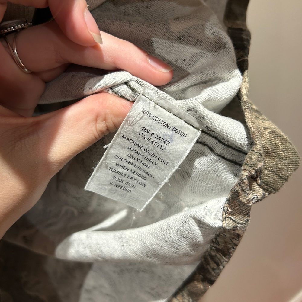 Realtree Camo Lightweight Shirt Jacket Brown Gray Men’s Medium Button Front - Picture 5 of 5